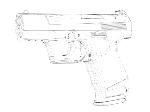 Walther P99 Pistol 3D Model