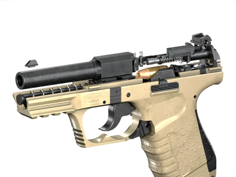 Walther P99 Pistol FDE 3D Model