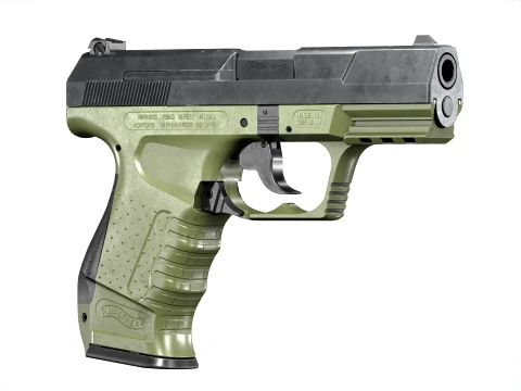 Walther P99 Pistol OD Green 3D Model