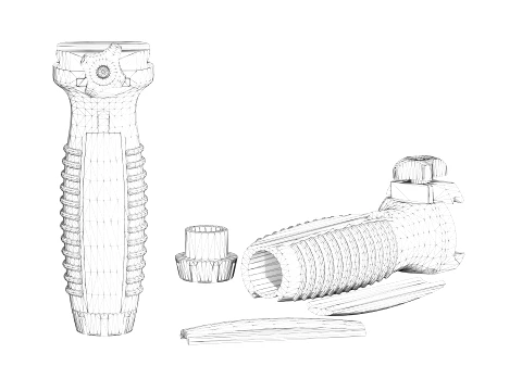 Picatinny AK-12 Vertical Grip 3D Model