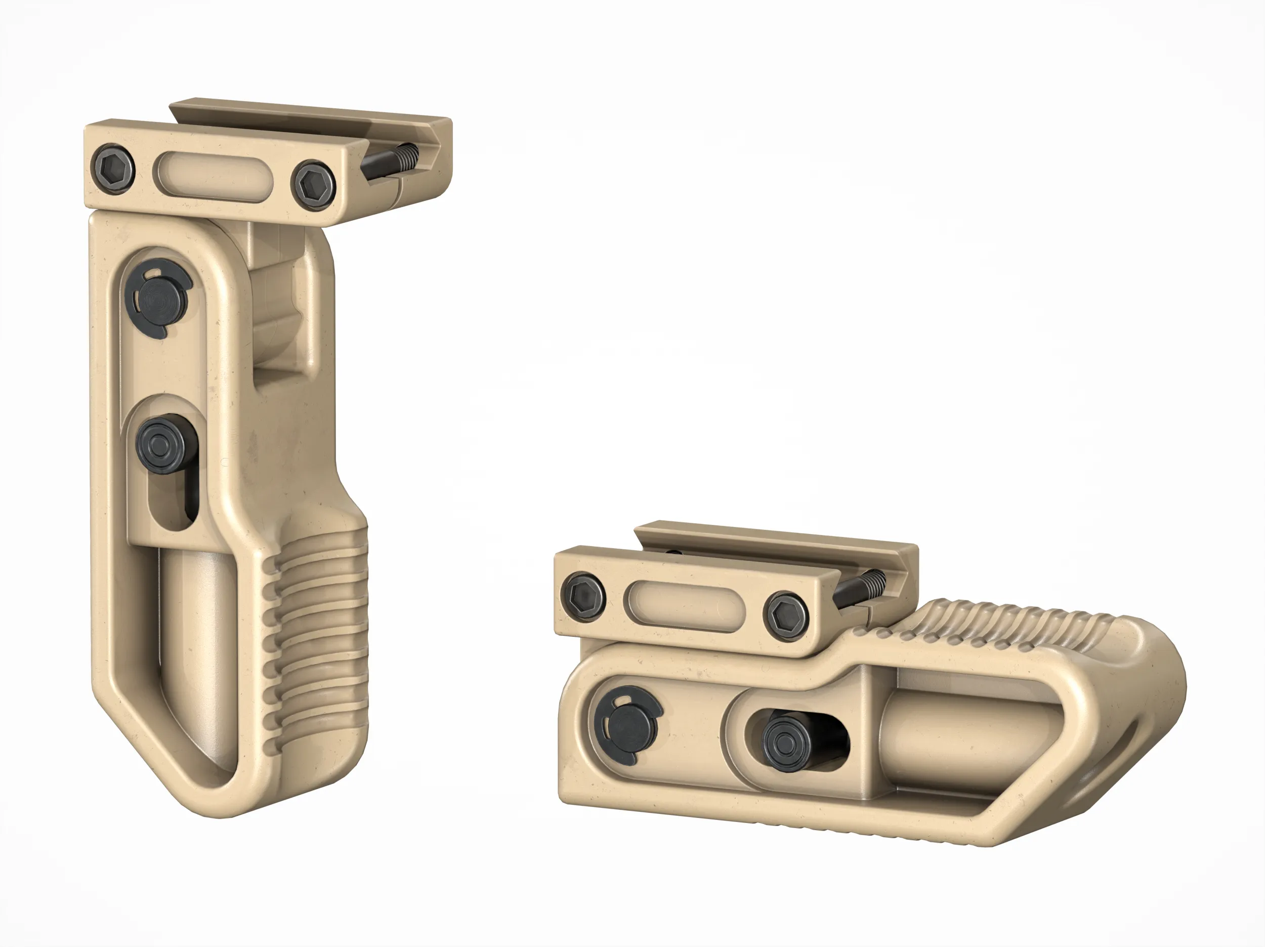 Tactical LWRC Vertical Folding Grip FDE 3D Model .c4d .max .obj .3ds .fbx .stl .blend