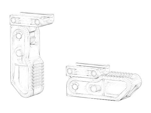 Tactical LWRC Vertical Folding Grip FDE 3D Model