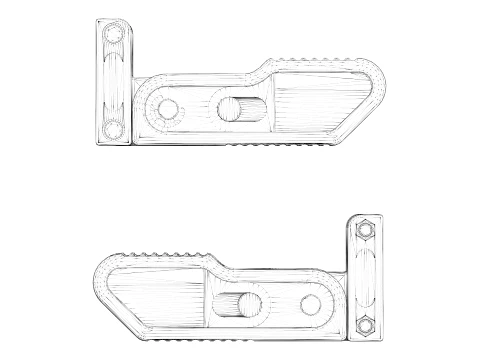 Tactical LWRC Vertical Folding Grip FDE 3D Model