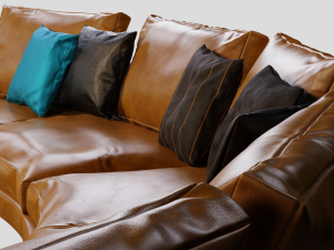 Add Look Round Luxury Designer Leather Sofa Modelo 3D