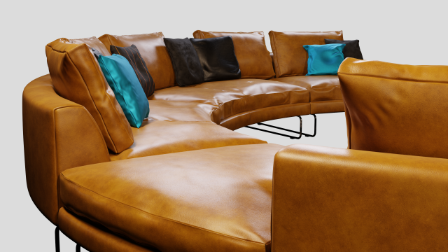 Round clearance sofa leather