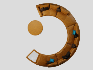 Add Look Round Luxury Designer Leather Sofa Modelo 3D