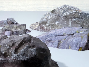 Beach Rocks - 9 Pack 3Dモデル