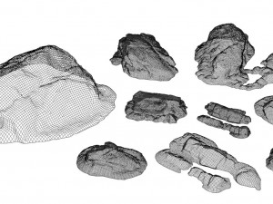 Beach Rocks - 9 Pack 3Dモデル