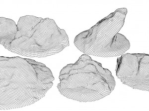5 Rocks - Photoscanned Beach Rock Models Model 3D