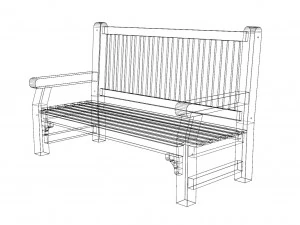 Park Bench 3D Model