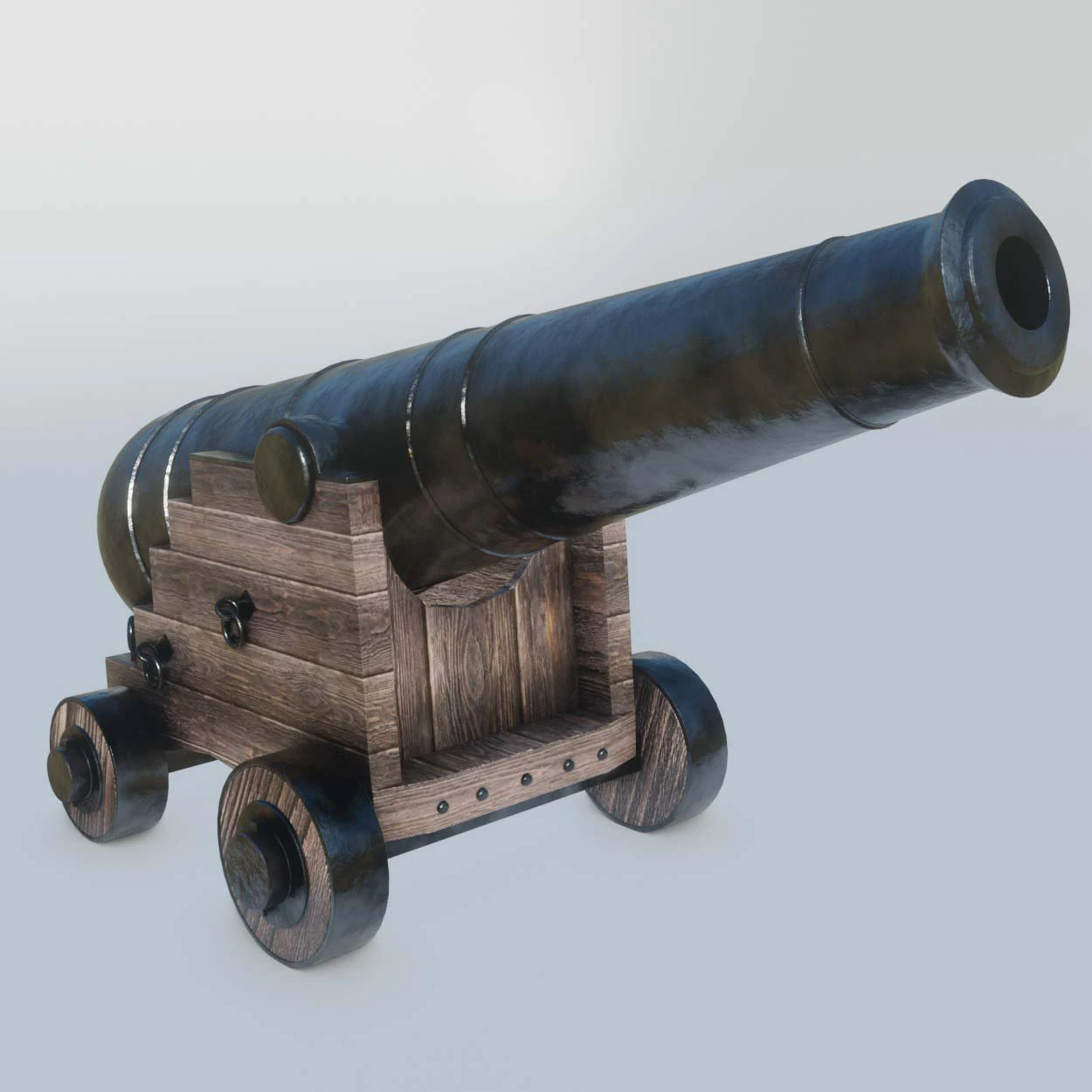 Cannon - War Artillary 3D Model .c4d .max .obj .3ds .fbx .stl .blend 