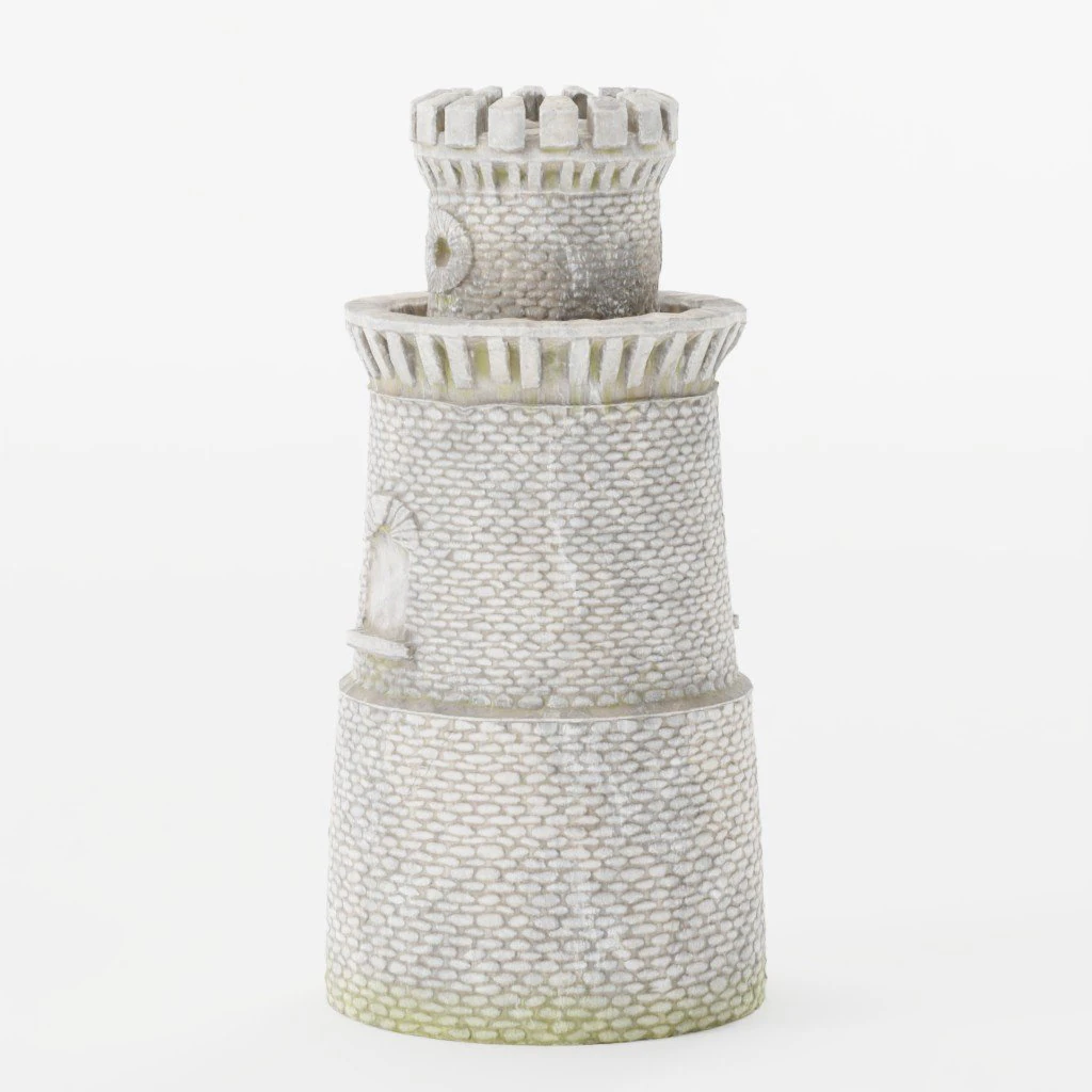 Castle Tower 3D Model .c4d .max .obj .3ds .fbx .stl .blend