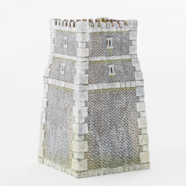 Castle Tower Model 3D .c4d .max .obj .3ds .fbx .stl .blend 