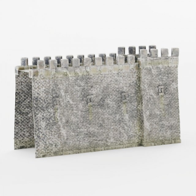 Castle Wall - Game Asset Model 3D .c4d .max .obj .3ds .fbx .stl .blend 