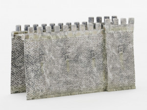 Castle Wall - Game Asset Modelo 3D