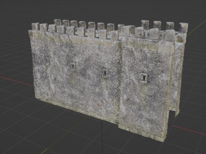 Castle Wall - Game Asset Model 3D