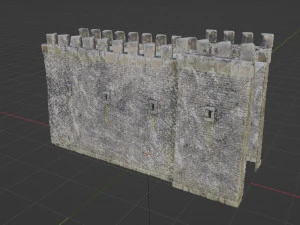 Muralha do Castelo - Ativo do Jogo Modelo 3D