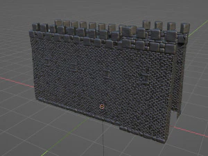 Muralha do Castelo - Ativo do Jogo Modelo 3D