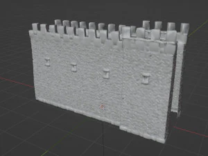 Muralha do Castelo - Ativo do Jogo Modelo 3D