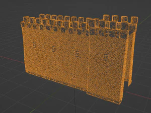 Muralha do Castelo - Ativo do Jogo Modelo 3D