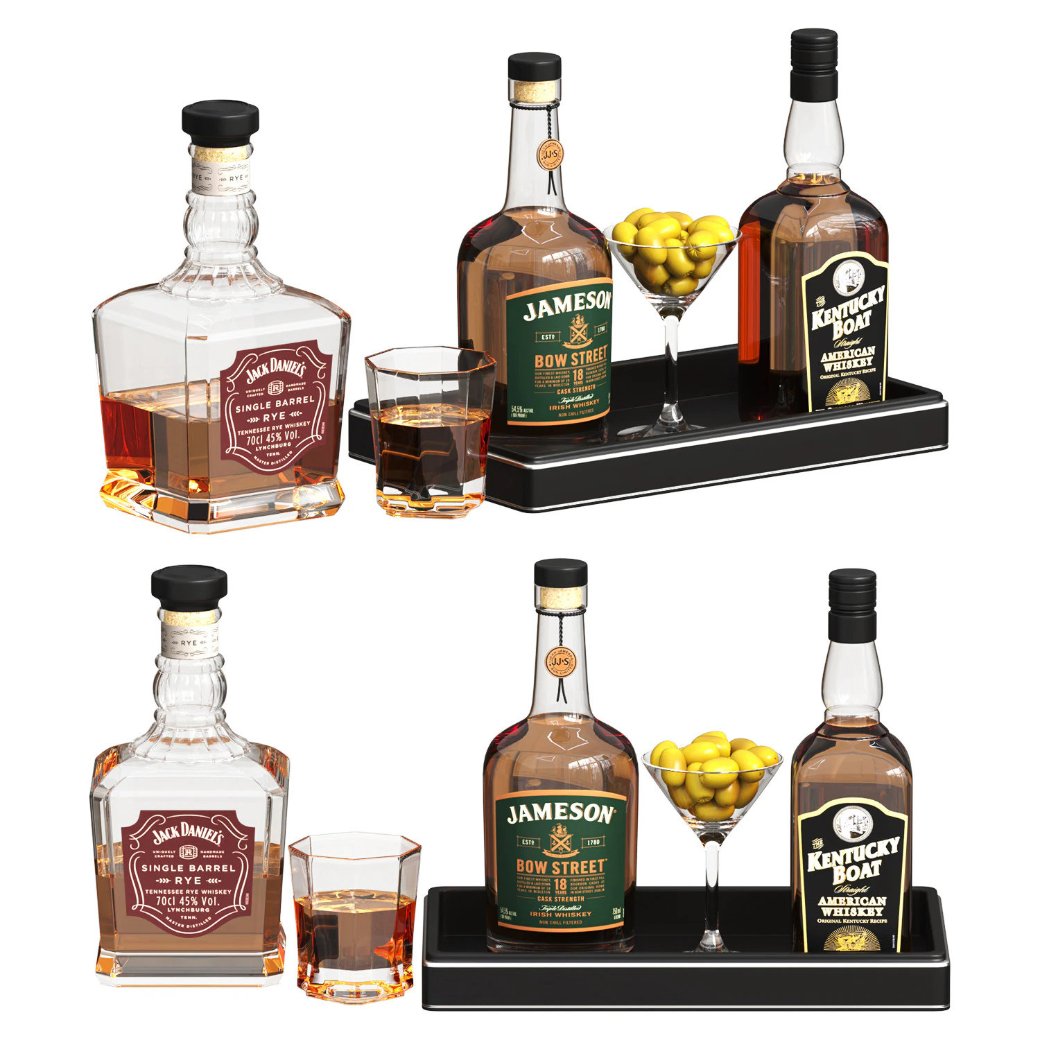 Jack Daniels Jameson Kentucky Boat 3D Model .c4d .max .obj .3ds .fbx .stl .blend 