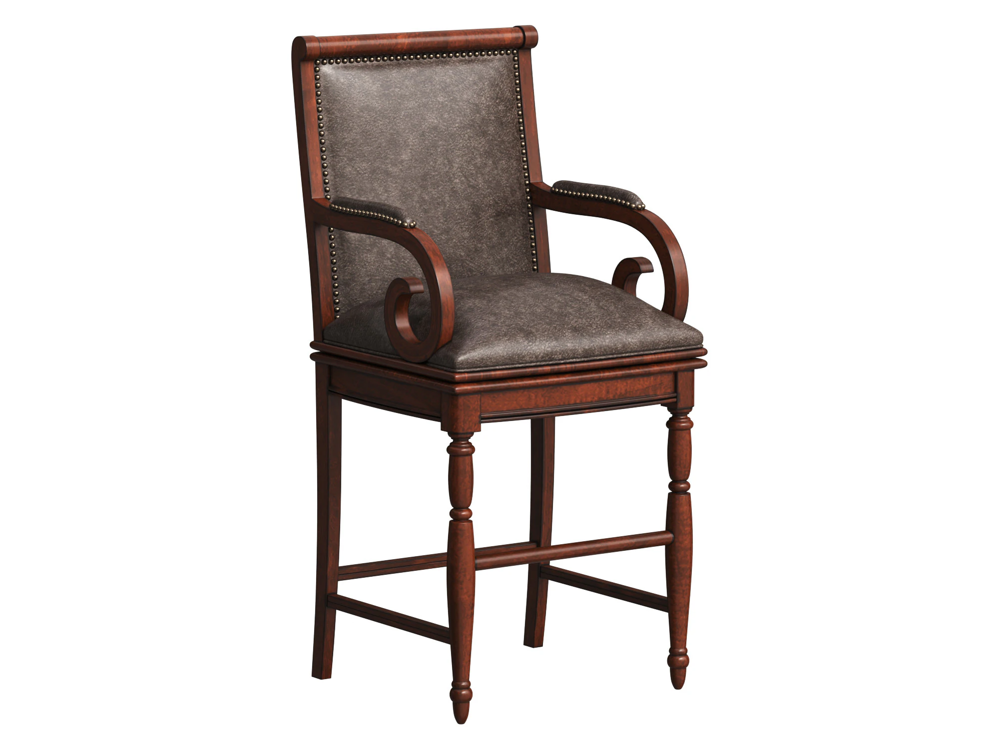 Braxton Bar Stool 3D Model .c4d .max .obj .3ds .fbx .stl .blend 