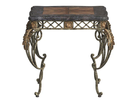 Sanchez End Table with Decorative Metal Base 3D Model