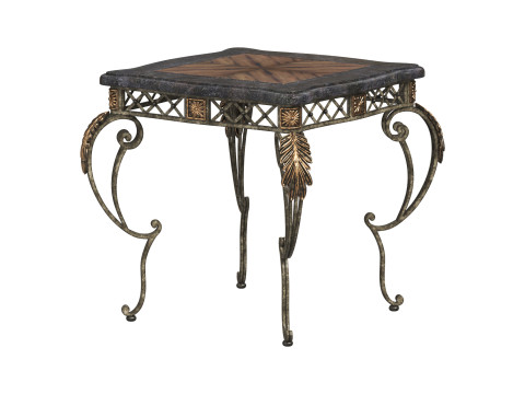 Sanchez End Table with Decorative Metal Base Modelo 3D