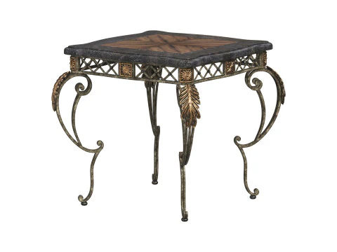 Sanchez End Table with Decorative Metal Base 3D Model