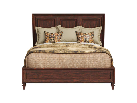 Walnut Creek Wood Panel Bed 3D Model