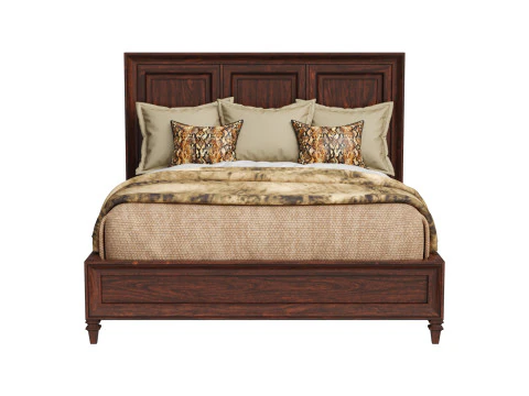 Walnut Creek Wood Panel Bed 3D Model