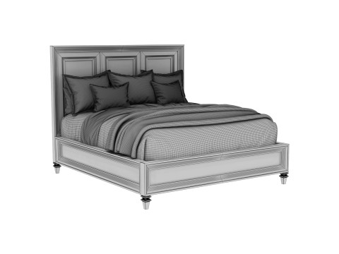 Walnut Creek Wood Panel Bed 3D Model