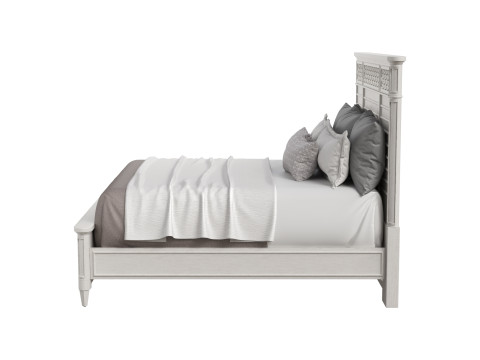 Cypress Grove Wood Panel Bed in Parchment 3Dモデル