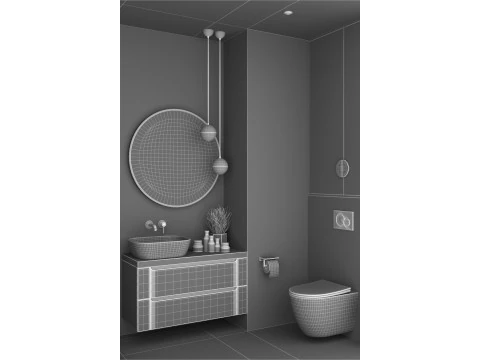 Finished Shower Room Scene 3D Model
