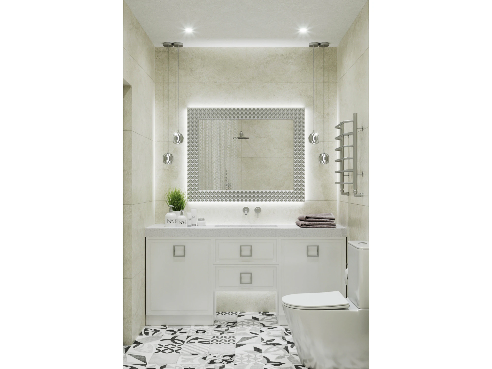 Finished Bathroom Scene 3D Model .c4d .max .obj .3ds .fbx .stl .blend 