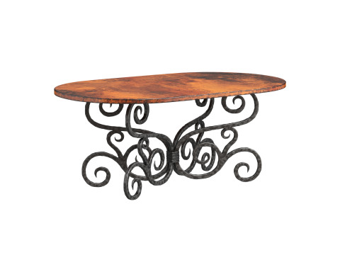 Alexander Dining Table with Soft Oval Copper Top 3D-Modell