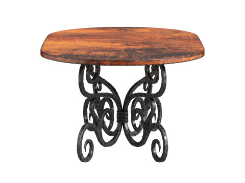 Alexander Dining Table with Soft Oval Copper Top 3D-Modell