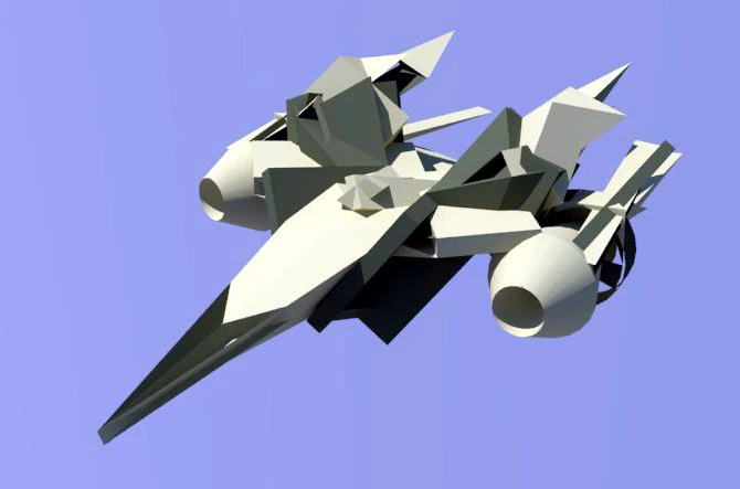 SPACESHIP S1 3D Model .c4d .max .obj .3ds .fbx .stl .blend 