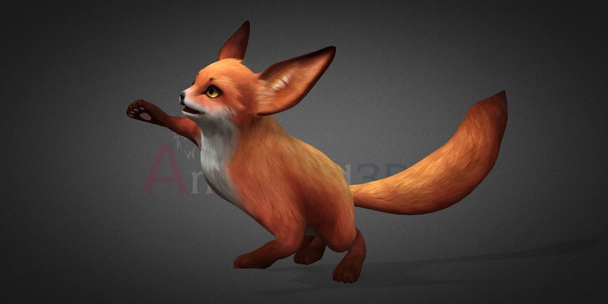 Fox-Ver1 3D Model .c4d .max .obj .3ds .fbx .stl .blend 