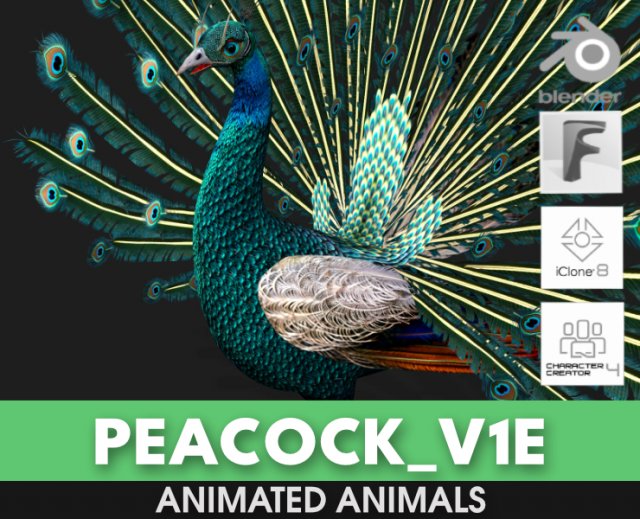 PeacockV1E 3Dモデル .c4d .max .obj .3ds .fbx .stl .blend 