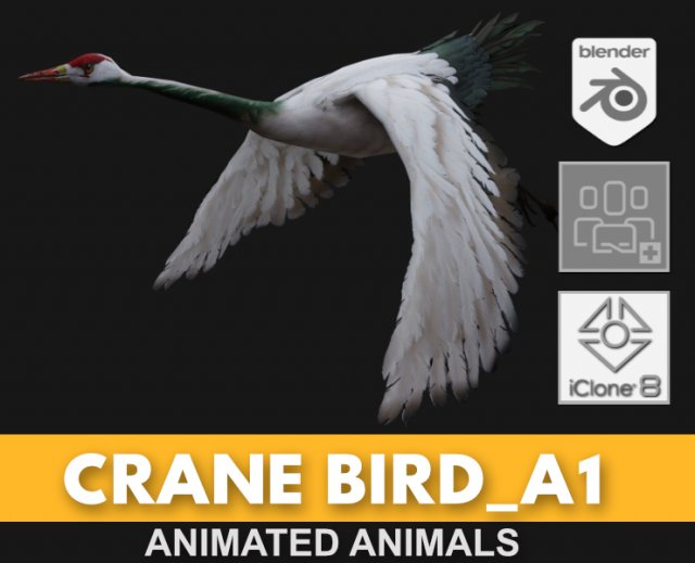 Crane BirdA1 Modelo 3D .c4d .max .obj .3ds .fbx .stl .blend 