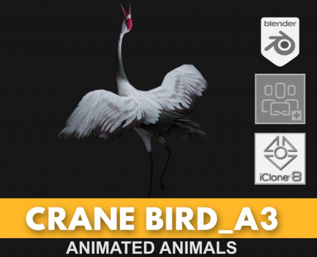 Crane BirdA3 3Dモデル .c4d .max .obj .3ds .fbx .stl .blend 