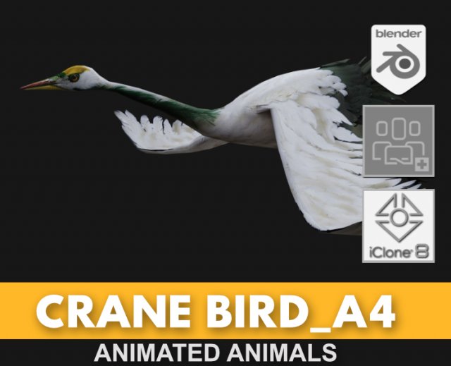 Crane BirdA4 3D-Modell .c4d .max .obj .3ds .fbx .stl .blend 