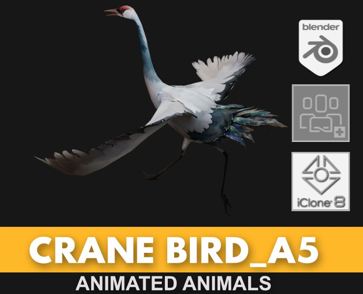 Crane BirdA5 3D Модель In Птица 3DExport
