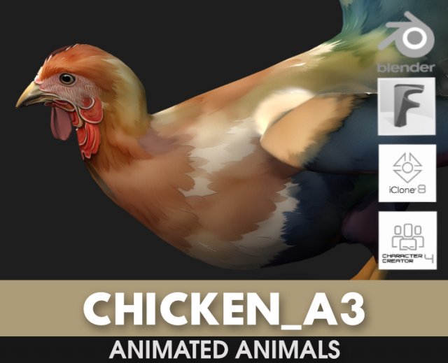 ChickenA3 Model 3D .c4d .max .obj .3ds .fbx .stl .blend 