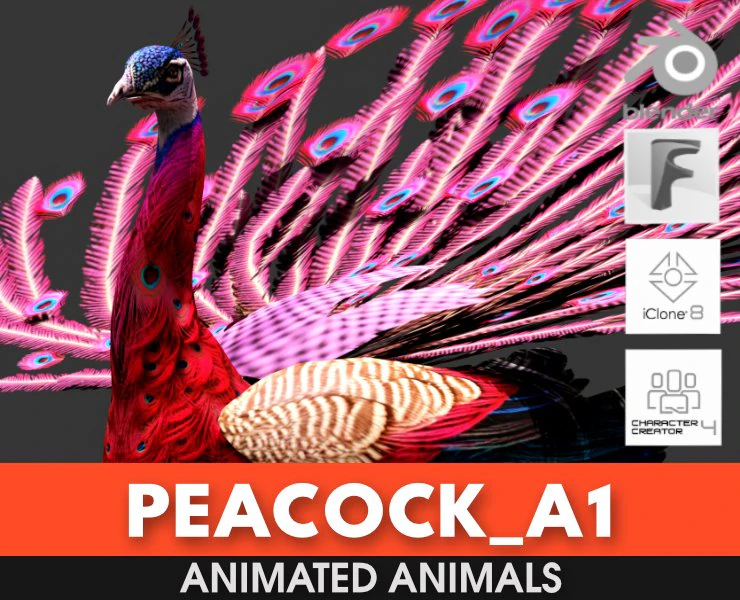Peacock-A1 3D Model .c4d .max .obj .3ds .fbx .stl .blend 
