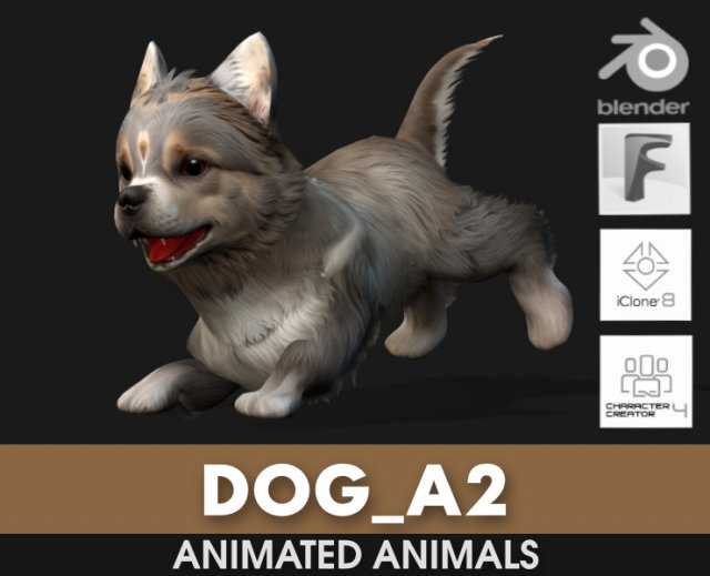 DogA2 3D-Modell .c4d .max .obj .3ds .fbx .stl .blend 