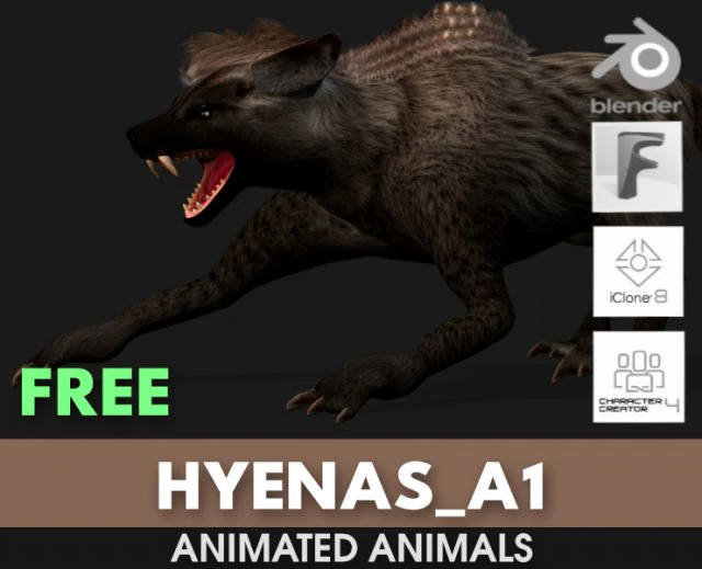 Hy&auml;nenA1 3D Modell .c4d .max .obj .3ds .fbx .stl .blend 