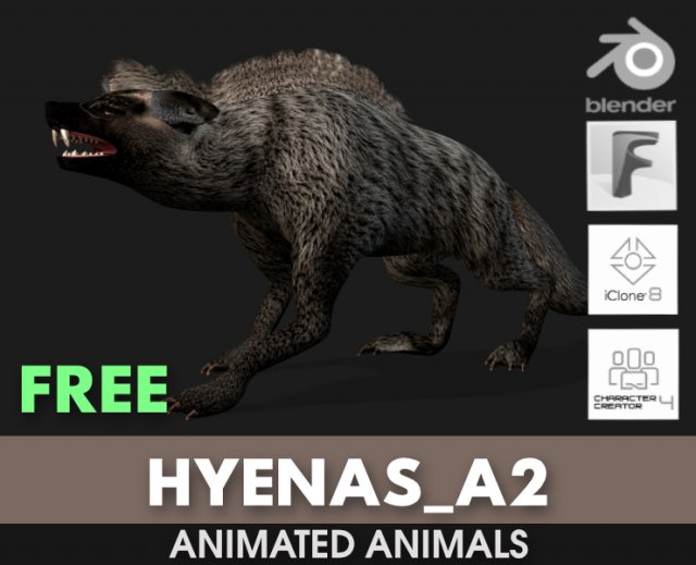 HyenasA2 3D Model .c4d .max .obj .3ds .fbx .stl .blend 