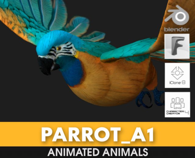 ParrotA1 3D 模型 .c4d .max .obj .3ds .fbx .stl .blend 